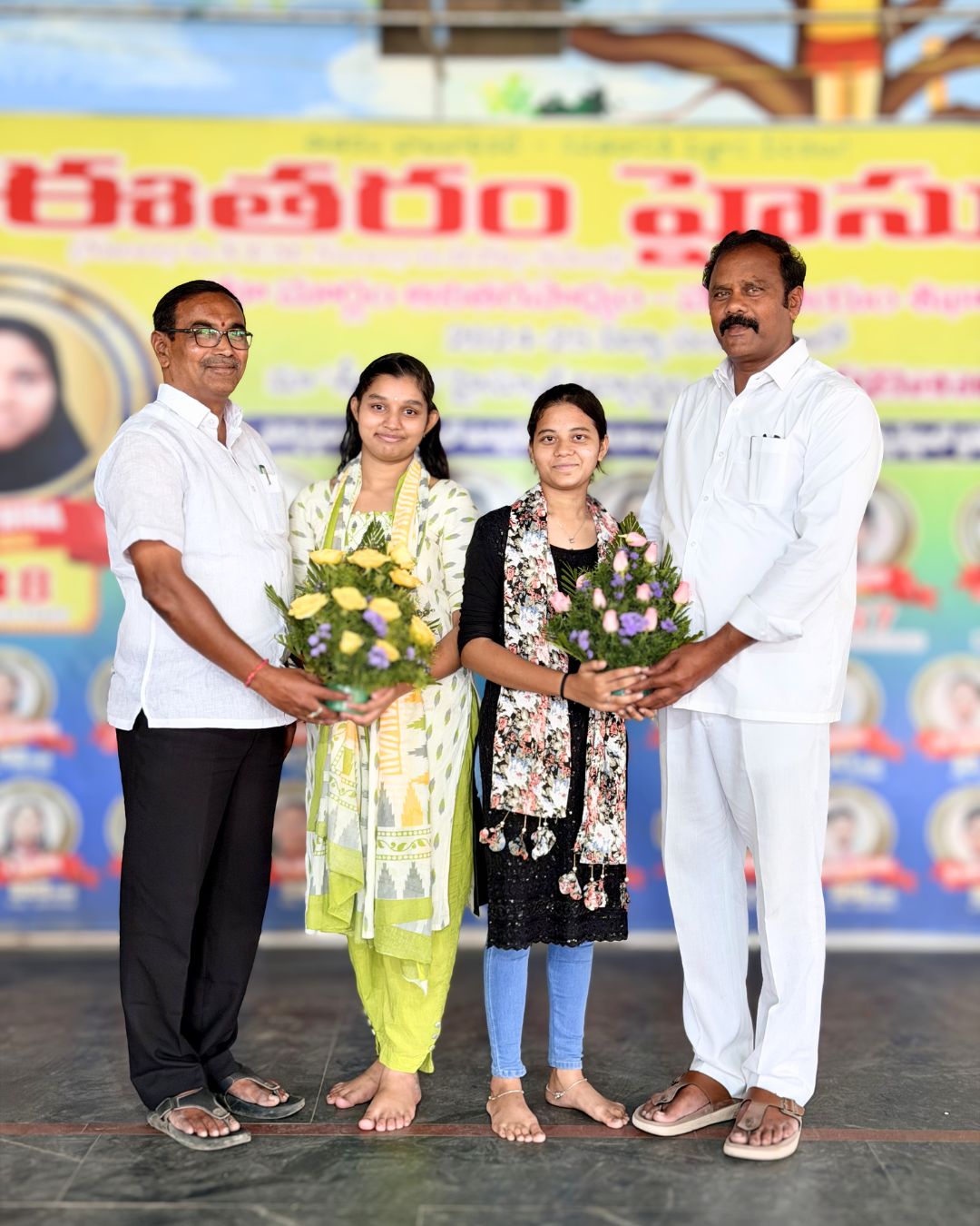 Top students felicitated with bouquets